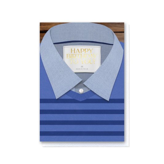 Attirely Good - Blue Shirt Blue Stripe Happy Birthday to You