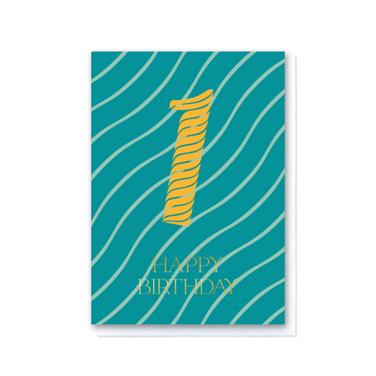 Birthday Stripes First Birthday Card