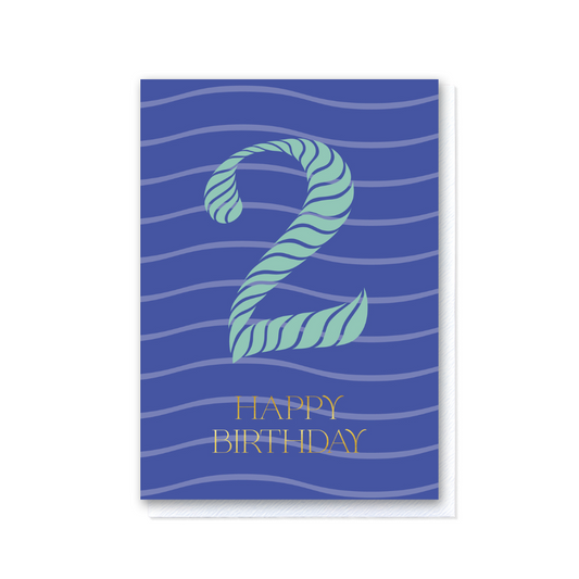 Birthday Stripes Second Birthday Card