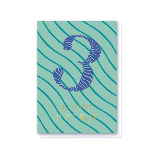 Birthday Stripes Third Birthday Card