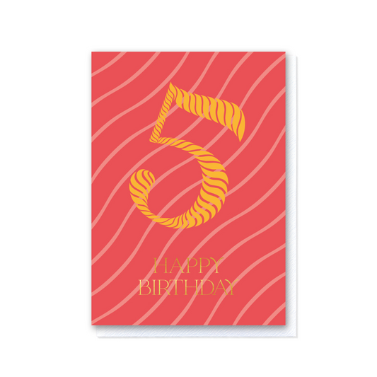Birthday Stripes Fifth Birthday Card