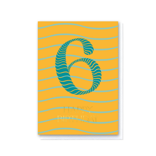 Birthday Stripes Sixth Birthday Card