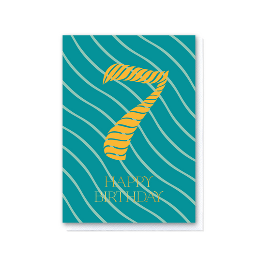 Birthday Stripes Seventh Birthday Card