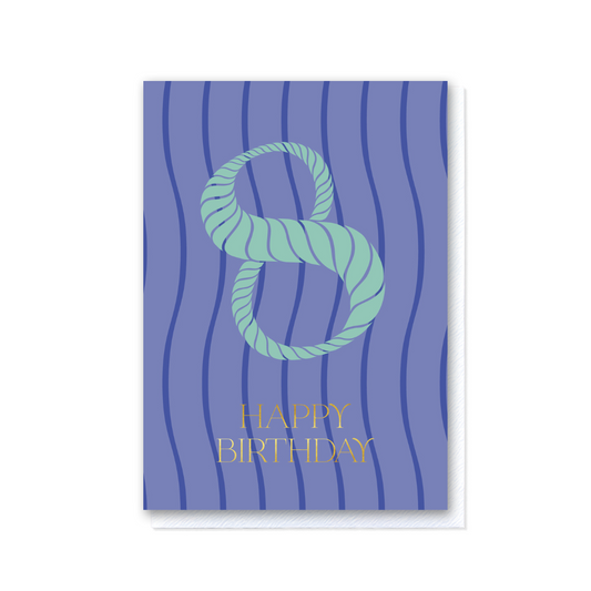 Birthday Stripes Eighth Birthday Card