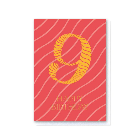 Birthday Stripes Ninth Birthday Card