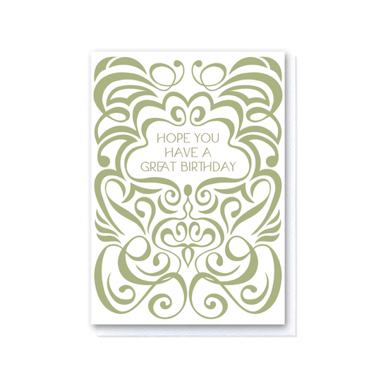 Swirl Pistachio and WHite Happy BIrthday