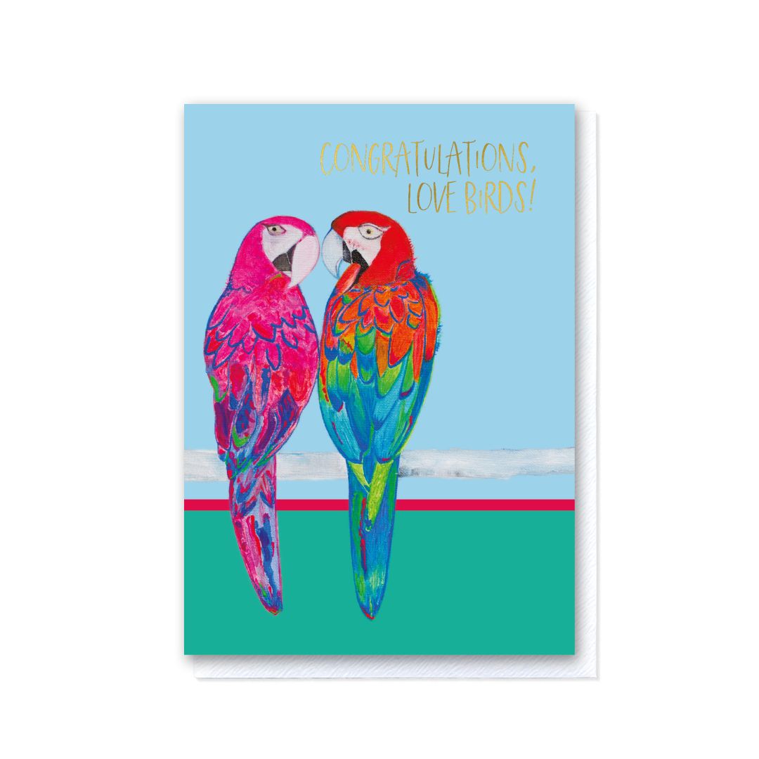 Percy & Penelope Parrots - Congratulations, Love Birds