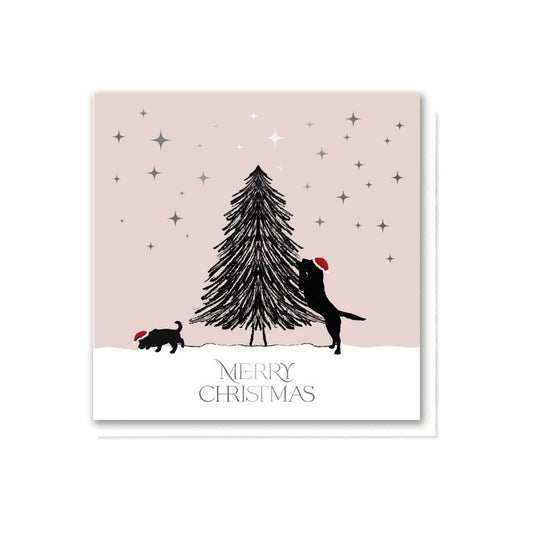 Black Labs in a Winter Wonderland