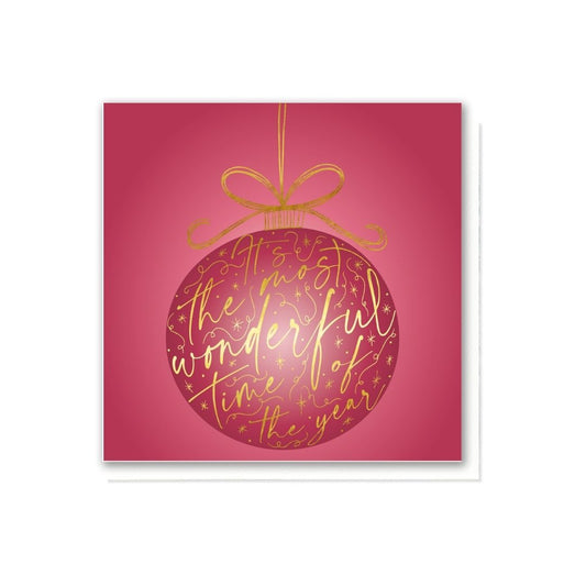 Most Wonderful Time of the Year Burgundy Bauble