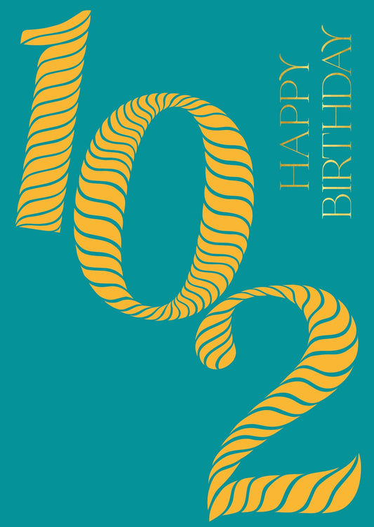 Birthday Stripes 102nd Birthday Card
