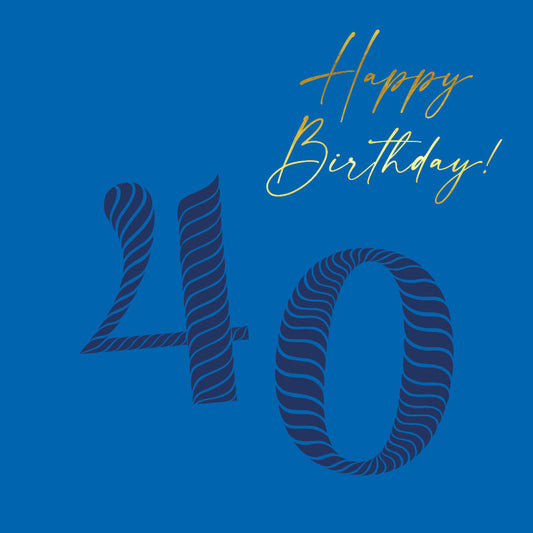 Square - Birthday Stripes Male 40