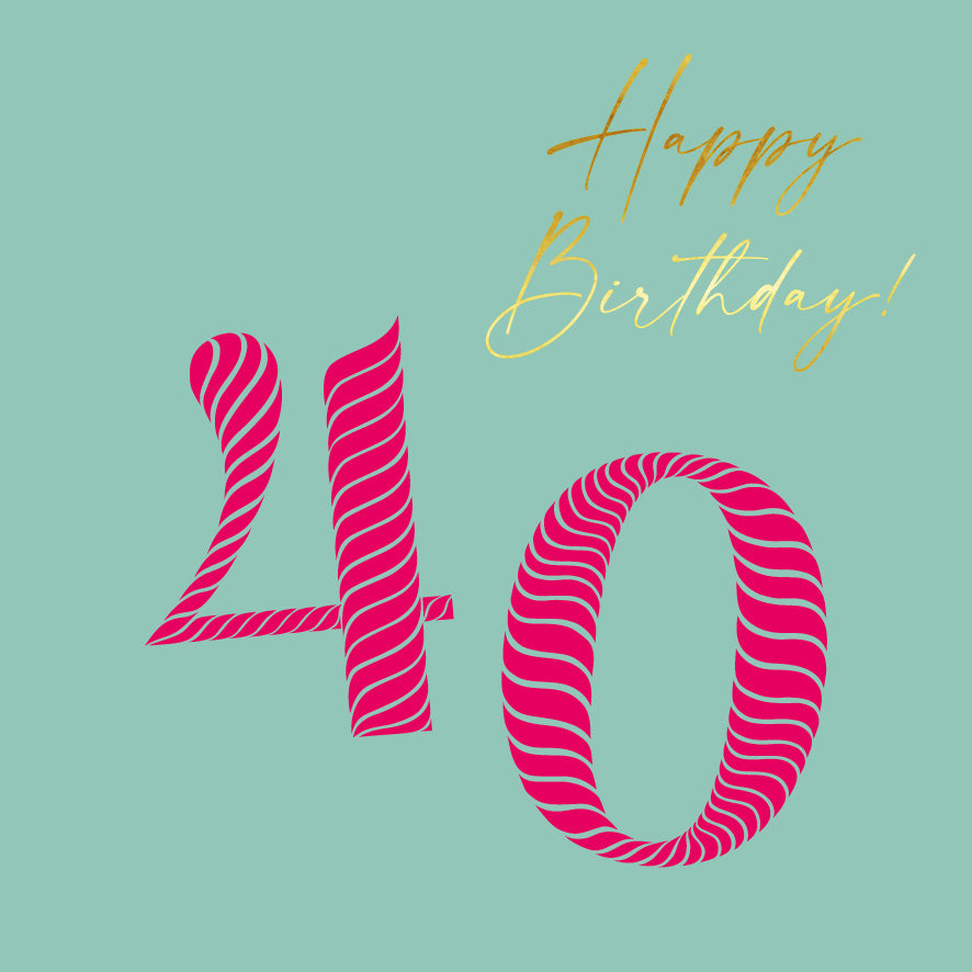 Square - Birthday Stripes Female 40