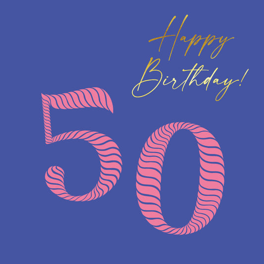 Square - Birthday Stripes Female 50