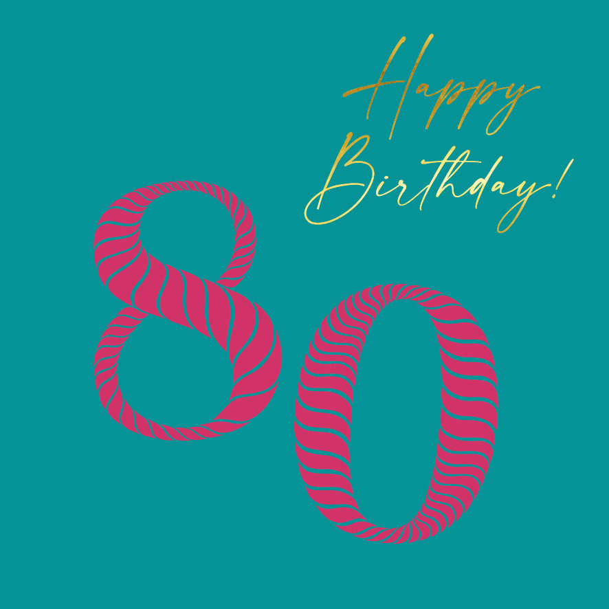 Square - Birthday Stripes Female 80