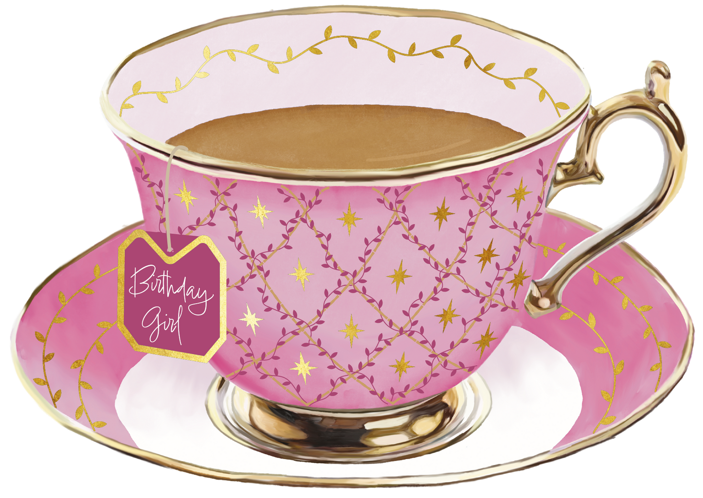TIme for Tea Cups - Birthday Girl Pale Pink