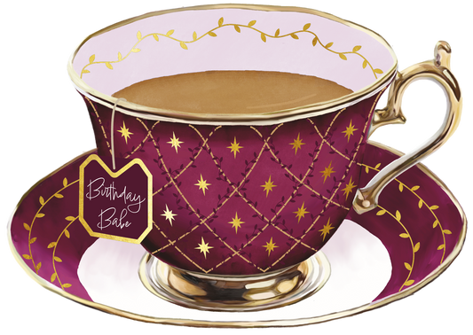 TIme for Tea Cups - Birthday Babe Burgundy
