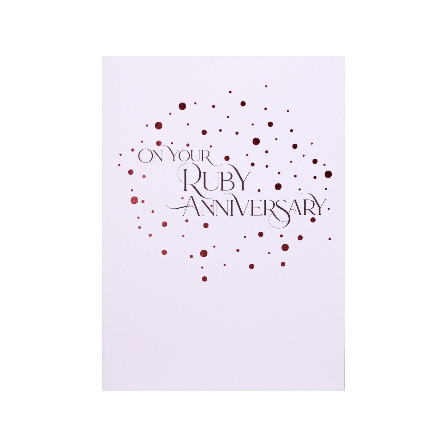 Milestone Moments Ruby Wedding Anniversary Card in Burgundy Foil