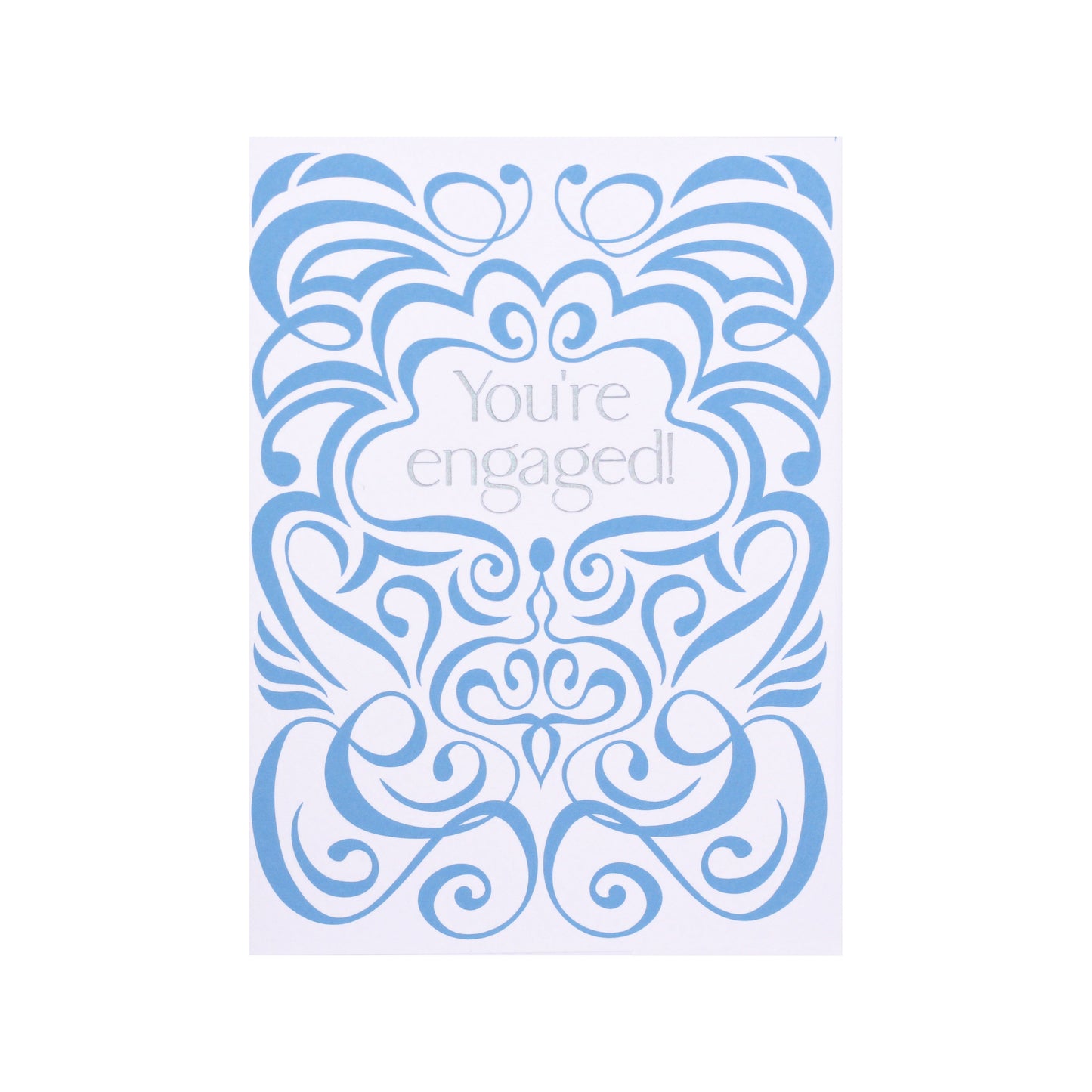 Blue and White Swirl You’re Engaged Card